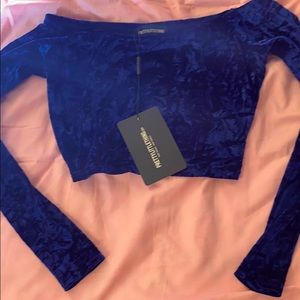 NWT crushed velvet crop top